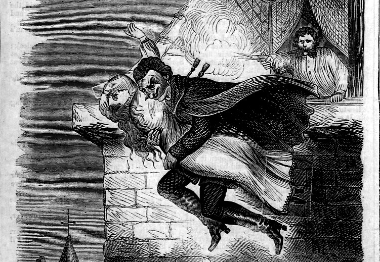 Victorian illustration of Spring-heeled Jack